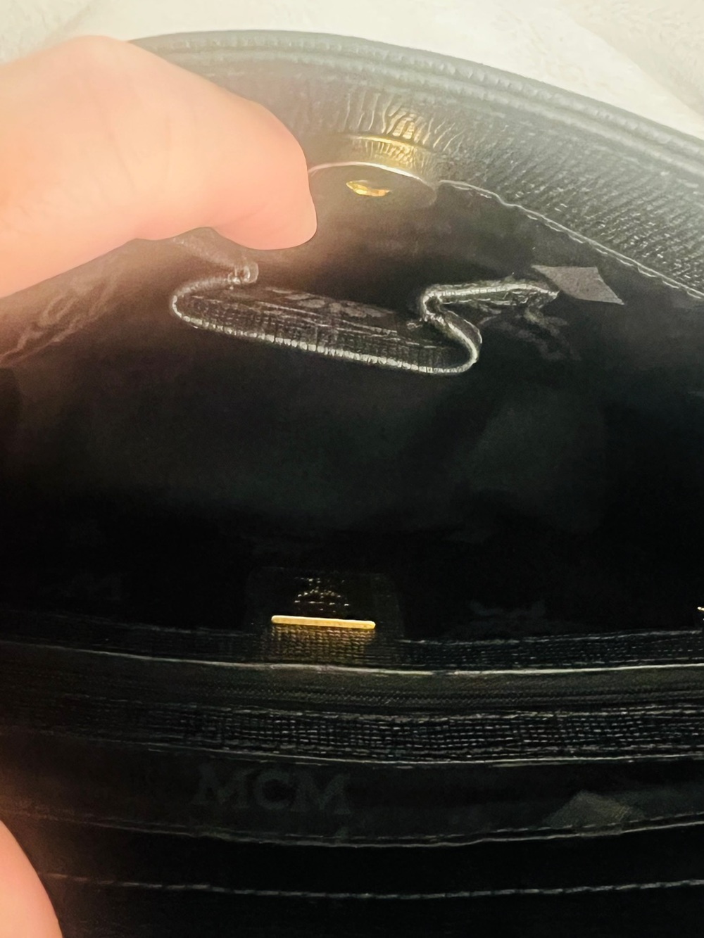 MCM Black Leather Tote with Gold Hardware - Picture 9 of 16